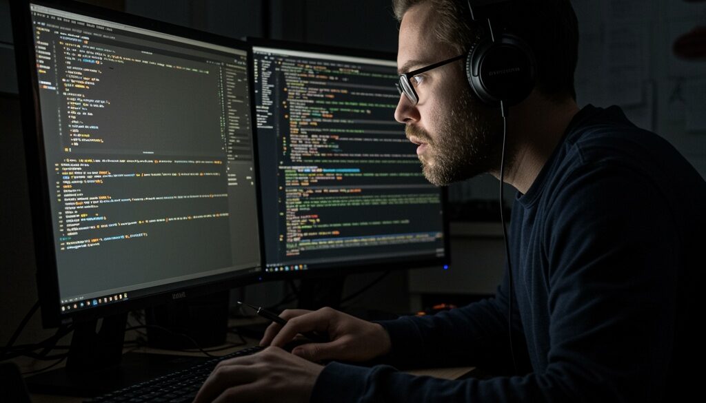 Indoor,Photo,Of,Dramatic,Image,Of,An,Artistic,Looking,Computer