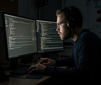 Indoor,Photo,Of,Dramatic,Image,Of,An,Artistic,Looking,Computer