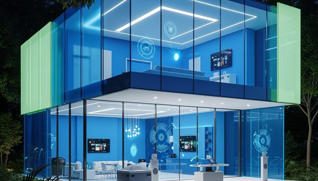 Smart,Home,With,Blue/light,Green,Glassmorphism,Our,Vision,Who,We